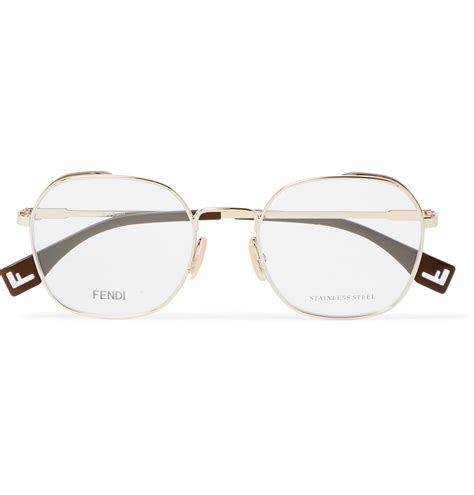 fendi round gold eyeglasses black|fendi sunglasses frames.